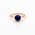 Lapis Lazuli 14K Gold Filled Stacking Ring Deep Blue