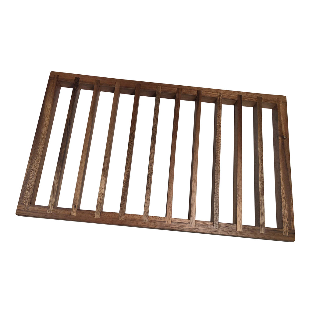 Large Acacia Wood Trivet - Round Heat Resistant Serving Trivet for Plates BandsCo Straps