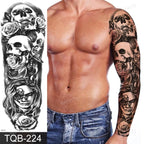 Large Black Temporary Tattoo Waterproof Luxury Big Tattoo For Body Arm Legs Modern Design