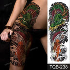 Large Black Temporary Tattoo Waterproof Luxury Big Tattoo For Body Arm Legs Modern Design