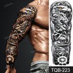Large Black Temporary Tattoo Waterproof Luxury Big Tattoo For Body Arm Legs Modern Design