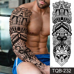 Large Black Temporary Tattoo Waterproof Luxury Big Tattoo For Body Arm Legs Modern Design
