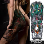Large Black Temporary Tattoo Waterproof Luxury Big Tattoo For Body Arm Legs Modern Design