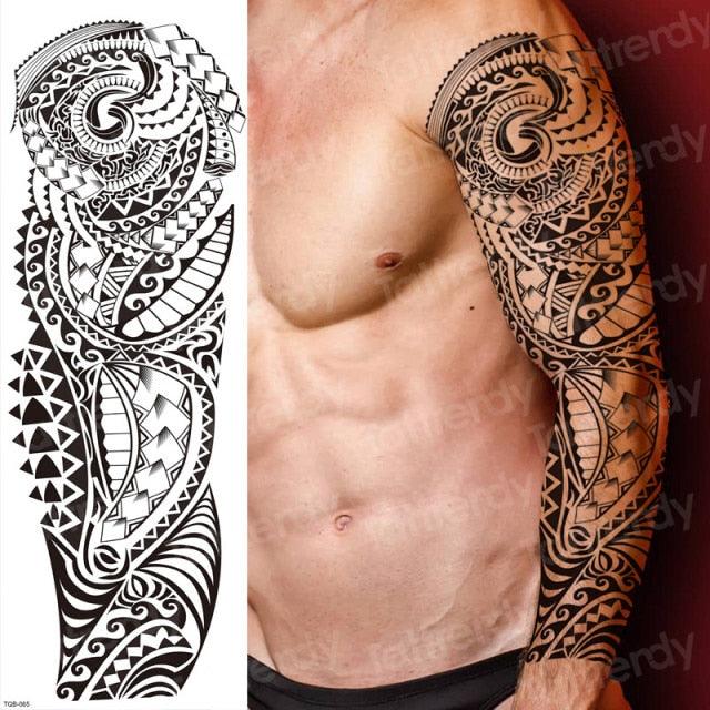 Large Black Temporary Tattoo Waterproof Luxury Big Tattoo For Body Arm Legs Modern Design