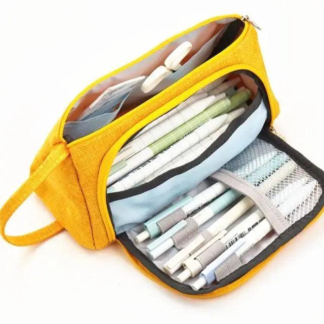 Large Capacity Big Simple Pencil Case For School Stylish Print High Quality Organizer Vintage Pencil Pouch Stevvex