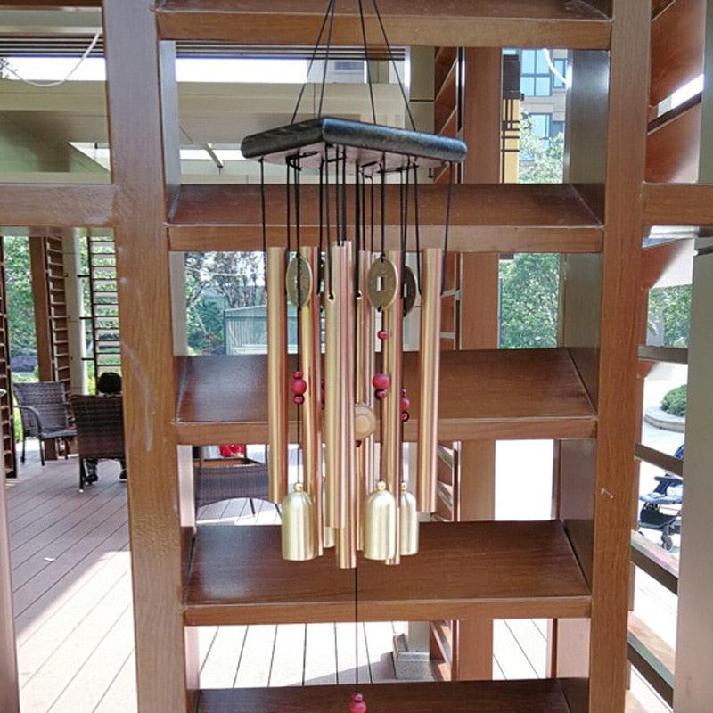 Large Copper Money Pendant Wind Chime Tubes Bells Copper Metal Pipe Chime Large Wind Chimes Bells Tubes Pendant Balcony Outdoor Yard Garden Home Decoration Stevvex