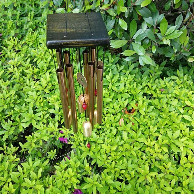 Large Copper Money Pendant Wind Chime Tubes Bells Copper Metal Pipe Chime Large Wind Chimes Bells Tubes Pendant Balcony Outdoor Yard Garden Home Decoration Stevvex