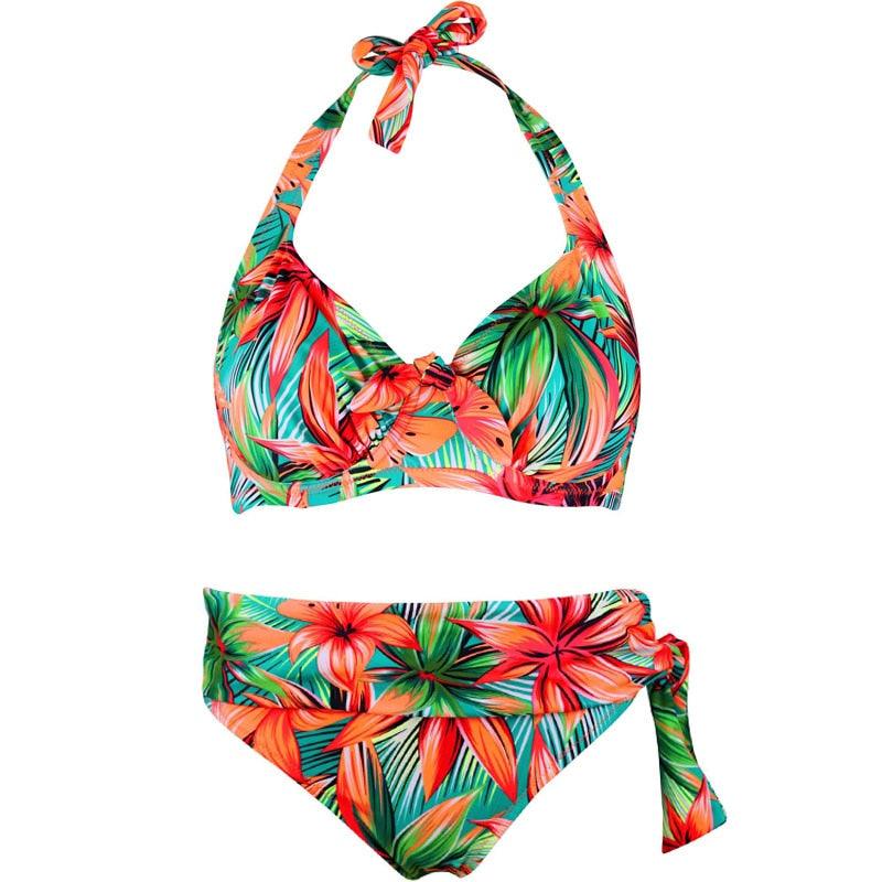 Large Size Swimsuit Women High Waist Bikini Swimwear Women High Waisted Bikini Set Two Piece Swimsuits Tummy Control Bathing Suits With Shorts Push Up Swim Wear Female Bandage Bikini Set Bathing Suit Women Stevvex