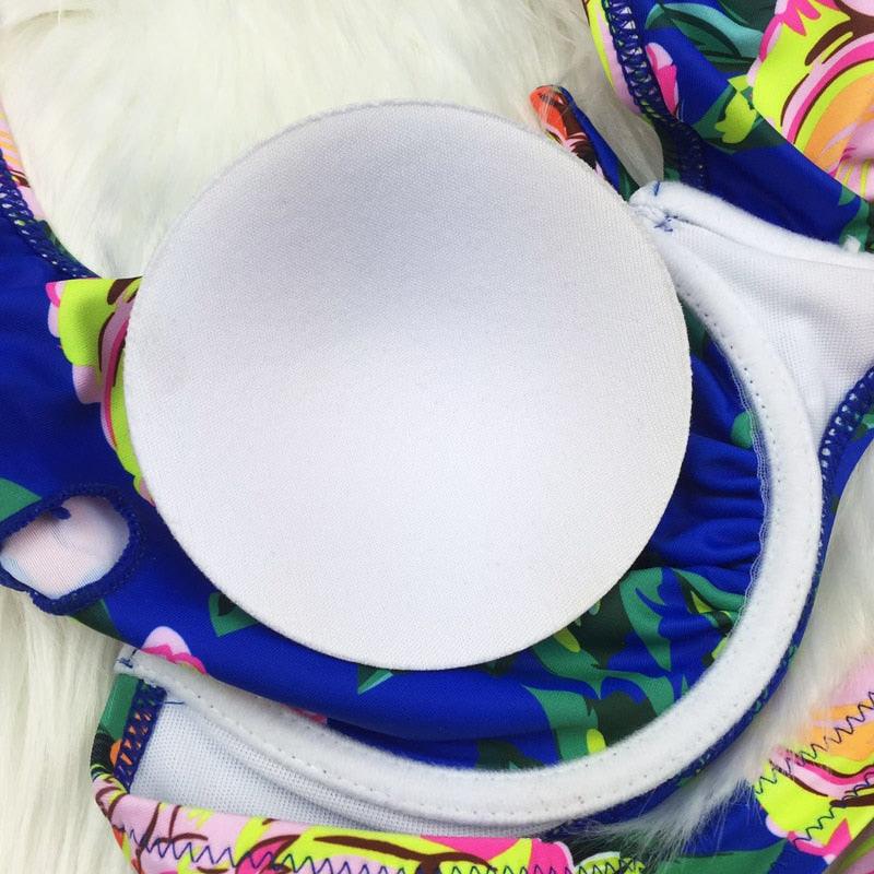 Large Size Swimsuit Women High Waist Bikini Swimwear Women High Waisted Bikini Set Two Piece Swimsuits Tummy Control Bathing Suits With Shorts Push Up Swim Wear Female Bandage Bikini Set Bathing Suit Women Stevvex