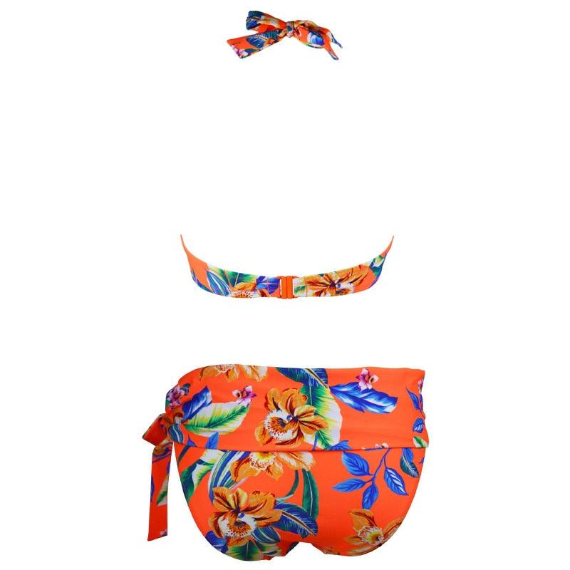 Large Size Swimsuit Women High Waist Bikini Swimwear Women High Waisted Bikini Set Two Piece Swimsuits Tummy Control Bathing Suits With Shorts Push Up Swim Wear Female Bandage Bikini Set Bathing Suit Women Stevvex