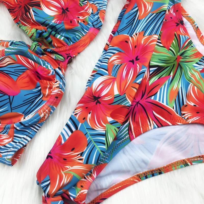 Large Size Swimsuit Women High Waist Bikini Swimwear Women High Waisted Bikini Set Two Piece Swimsuits Tummy Control Bathing Suits With Shorts Push Up Swim Wear Female Bandage Bikini Set Bathing Suit Women Stevvex
