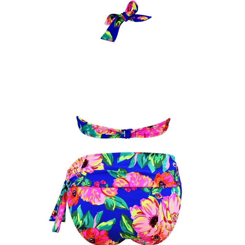 Large Size Swimsuit Women High Waist Bikini Swimwear Women High Waisted Bikini Set Two Piece Swimsuits Tummy Control Bathing Suits With Shorts Push Up Swim Wear Female Bandage Bikini Set Bathing Suit Women Stevvex