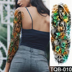 Large Tattoo Sleeve Arm Waterproof Temporary Sticker Tiger Fox For Arm Luxury Colorful Design Stevvex