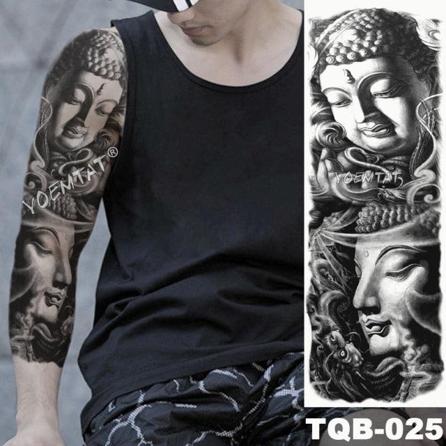 Large Tattoo Sleeve Arm Waterproof Temporary Sticker Tiger Fox For Arm Luxury Colorful Design Stevvex
