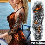 Large Tattoo Sleeve Arm Waterproof Temporary Sticker Tiger Fox For Arm Luxury Colorful Design Stevvex