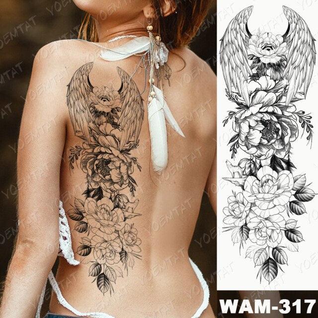 Large Tattoo Sleeve Arm Waterproof Temporary Sticker Tiger Fox For Arm Luxury Colorful Design Stevvex