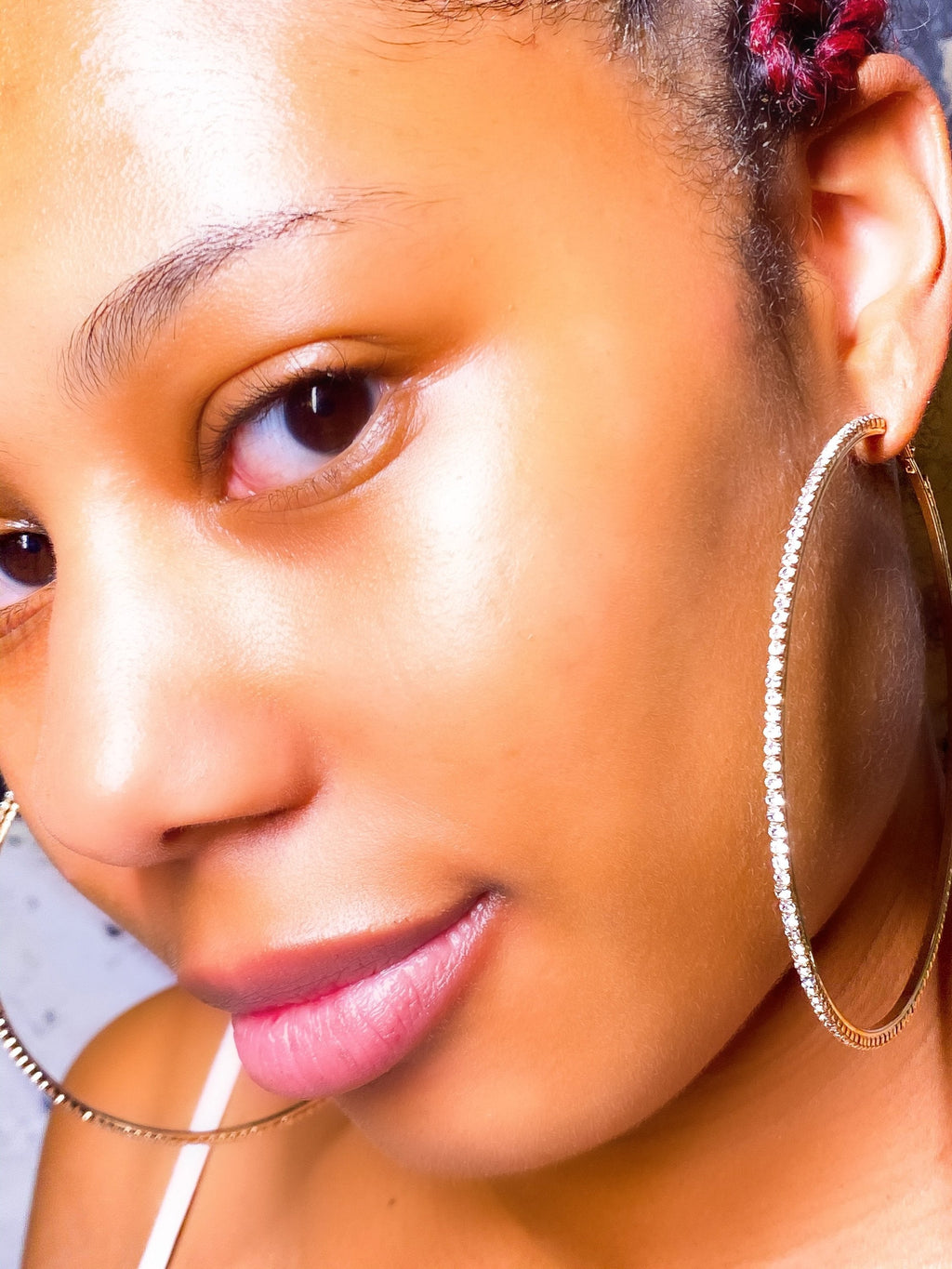 Large Textured Hoop Earrings Around The Way Girl Style