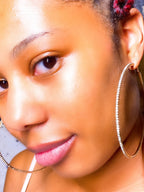 Large Textured Hoop Earrings Around The Way Girl Style