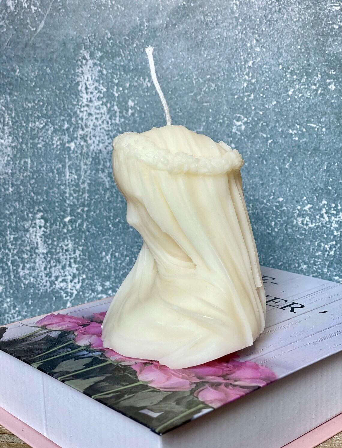 Large Veiled Lady Candle - Elegant Home Decor Piece and Unique Gift Idea Lootquake LLC