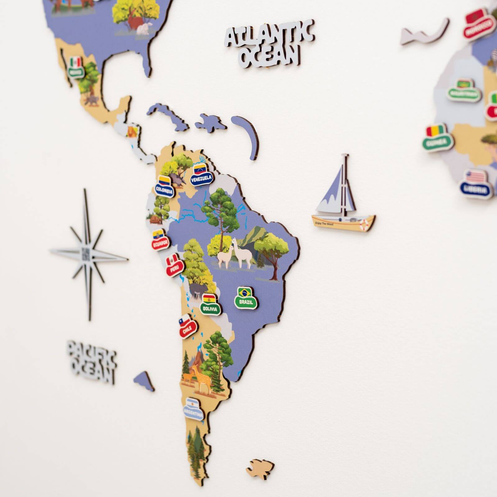 Animal World Map Indigo - SJB-DIAMOND ELITES