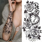 Large Wolf Tiger Black Tattoo Sticker Evil Death Temporary Tattoo Waterproof Big Tattoo Stickers For Mens Womens Stevvex