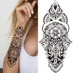 Large Wolf Tiger Black Tattoo Sticker Evil Death Temporary Tattoo Waterproof Big Tattoo Stickers For Mens Womens Stevvex