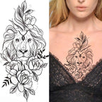 Large Wolf Tiger Black Tattoo Sticker Evil Death Temporary Tattoo Waterproof Big Tattoo Stickers For Mens Womens Stevvex