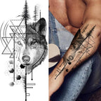 Large Wolf Tiger Black Tattoo Sticker Evil Death Temporary Tattoo Waterproof Big Tattoo Stickers For Mens Womens Stevvex