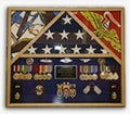 Flag Shadow case, 3 Flag Military Shadow Box. The Military Gift Store