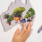 Animal World Map Indigo - SJB-DIAMOND ELITES