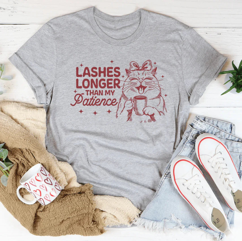 Lashes Longer Than My Patience Tee Peachy Sunday