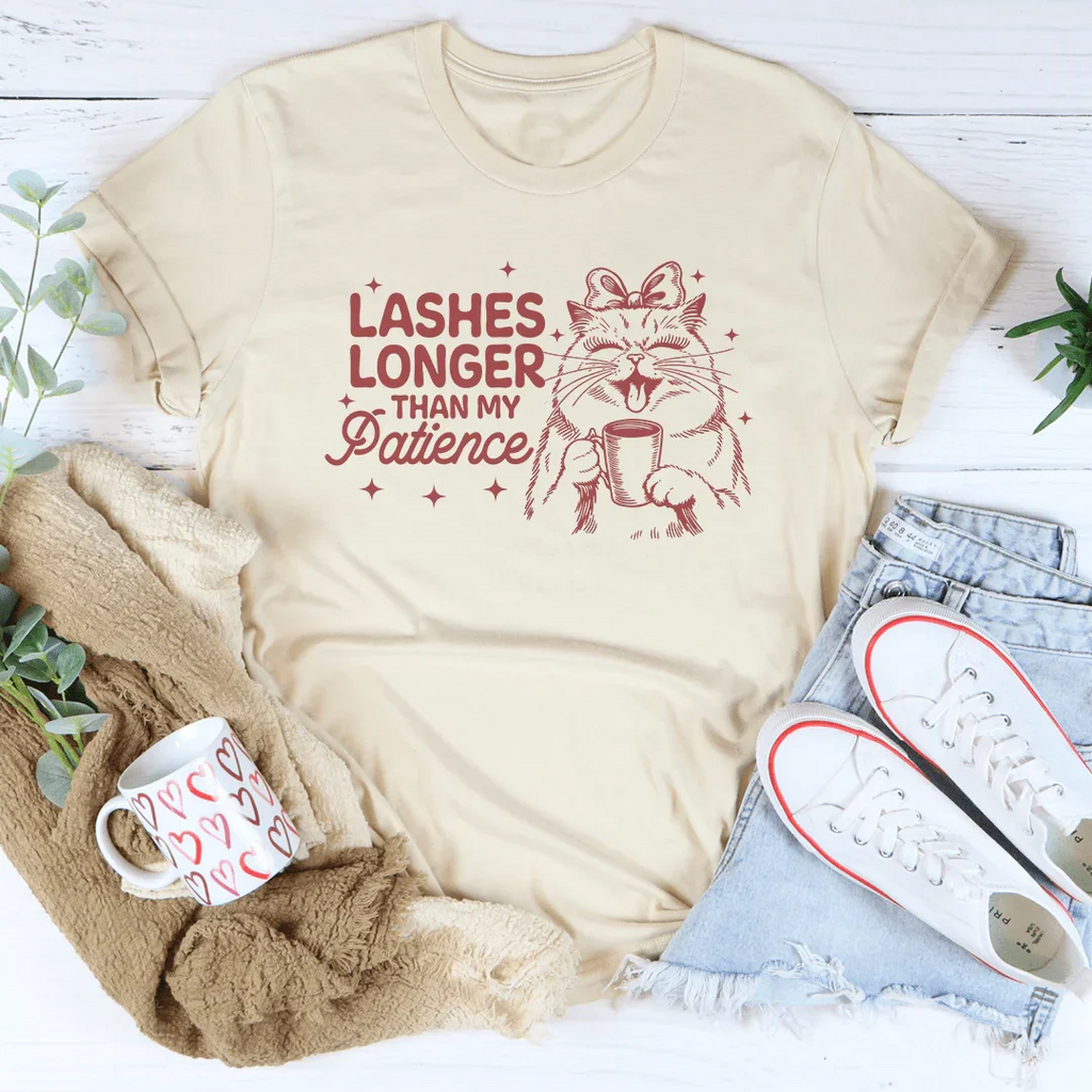 Lashes Longer Than My Patience Tee Peachy Sunday