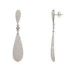 Coco Long Drop Earrings | Silver Zirconia Elegant Dangles - Femstylo