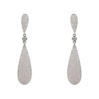 Coco Long Drop Earrings | Silver Zirconia Elegant Dangles - Femstylo