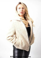 Lauren Zip Up Hooded Borg Teddy Jacket