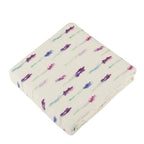 Lavender White Cotton Muslin Baby Swaddle Blanket 47x47