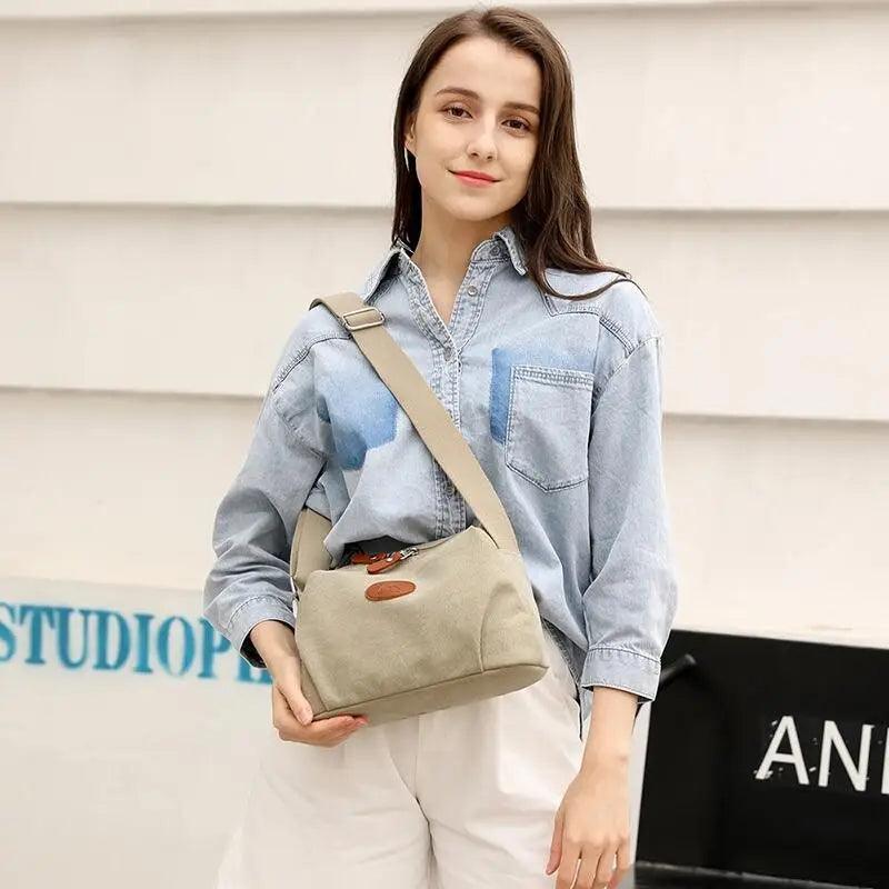 Lavish Style Canvas Crossbody Bag For Women And Girld Travel Bag Lightweighted Casual Shoulder Bag For Females Stevvex
