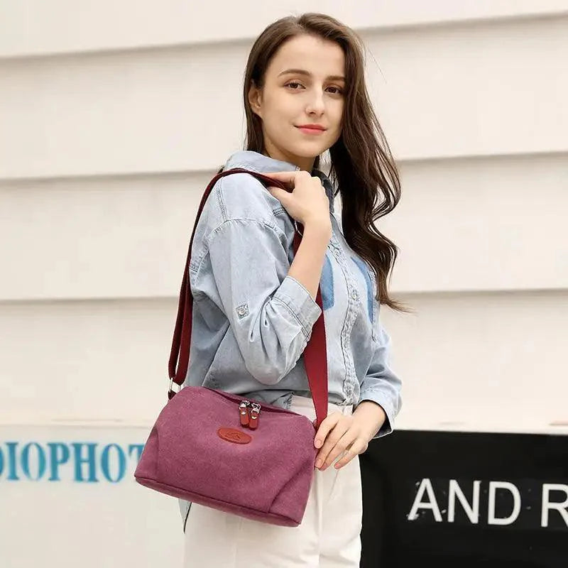 Lavish Style Canvas Crossbody Bag For Women And Girld Travel Bag Lightweighted Casual Shoulder Bag For Females Stevvex