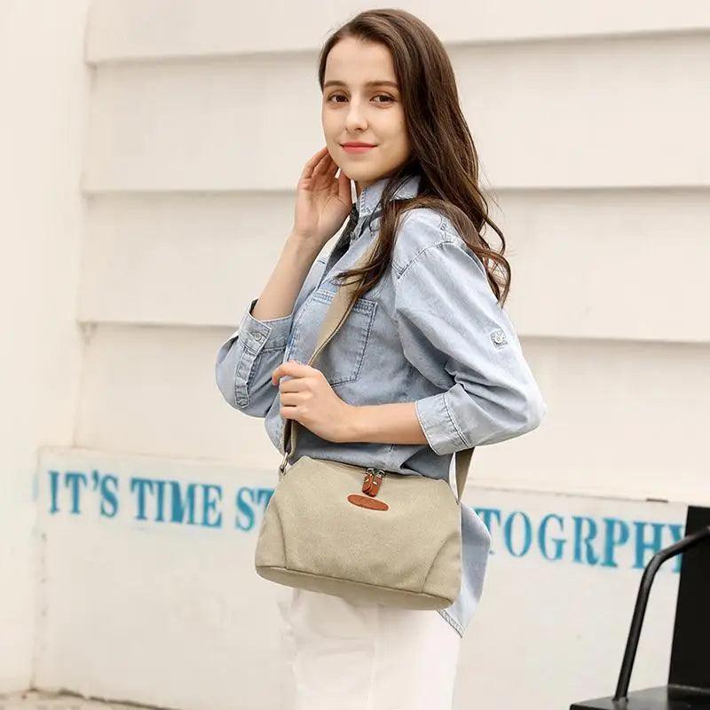 Lavish Style Canvas Crossbody Bag For Women And Girld Travel Bag Lightweighted Casual Shoulder Bag For Females Stevvex