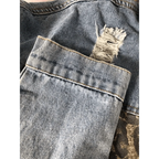 Lavish Style Winter Long-sleeved Jacket Denim Trendy Leopard Print Stitching Lapel Short Jacket For Women And Girls Stevvex