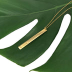 Layered Bullet Necklace Gold Plated Double Chain Recycled Brass Bar Khmer Peace BandsCo Straps