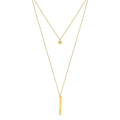 Layered Bullet Necklace Gold Plated Double Chain Recycled Brass Bar Khmer Peace BandsCo Straps