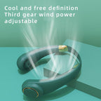 Lazy Person Leafless Neck Hanging Fan With Multiple Wind Speeds Adjustable Portable USB Charging Outdoor Small Fan Rechargeable Battery Operated Personal Fan Wearable Cooling Neck Fan Perfect for Travel Stevvex