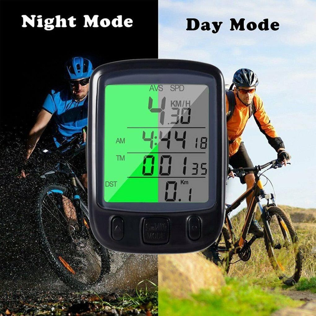 LCD Digital Bicycle Computer Waterproof Cycle Bike Stopwatch Wire Odometer Speedometer Automatic Wake-Up Cycling Computer LCD Backlight  Displays Cycling Accessories Accurate Speed Tracking Stevvex