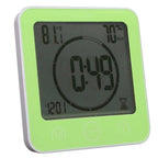 LCD Screen Waterproof Digital Bathroom Digital Bathroom Shower Kitchen Clock Timer with Alarm Waterproof for Water Splashes Visual Countdown Timer Time Management  Wall Clock Temperature Humidity Countdown Time Function Wash Shower Hanging Clocks Timer Stevvex