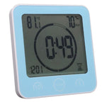 LCD Screen Waterproof Digital Bathroom Digital Bathroom Shower Kitchen Clock Timer with Alarm Waterproof for Water Splashes Visual Countdown Timer Time Management  Wall Clock Temperature Humidity Countdown Time Function Wash Shower Hanging Clocks Timer Stevvex