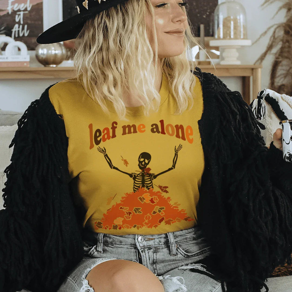 Leaf Me Alone Fall Tee Peachy Sunday