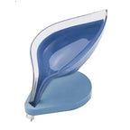 Leaf Shape Soap Box Bathroom soap holder Dish Storage Plate Tray Bathroom Soap Holder Case Bathroom Supplies bathroom gadgets Drainage Soap Holder-Leaf Soap Storage Box-Vertical Manual Soap Holder-Suction Cup Drain Soap Box for Shower Bathroom Kitchen Stevvex
