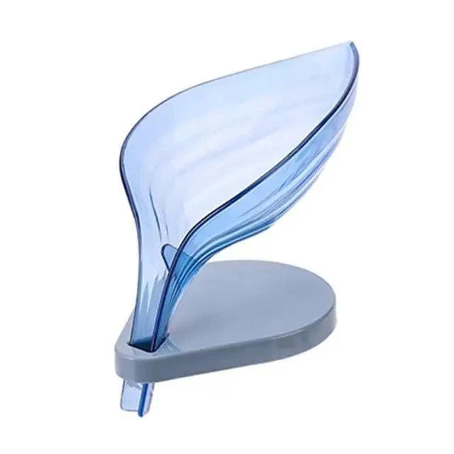 Leaf Shape Soap Box Bathroom soap holder Dish Storage Plate Tray Bathroom Soap Holder Case Bathroom Supplies bathroom gadgets Drainage Soap Holder-Leaf Soap Storage Box-Vertical Manual Soap Holder-Suction Cup Drain Soap Box for Shower Bathroom Kitchen Stevvex