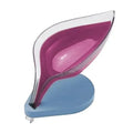 Leaf Shape Soap Box Bathroom soap holder Dish Storage Plate Tray Bathroom Soap Holder Case Bathroom Supplies bathroom gadgets Drainage Soap Holder-Leaf Soap Storage Box-Vertical Manual Soap Holder-Suction Cup Drain Soap Box for Shower Bathroom Kitchen Stevvex